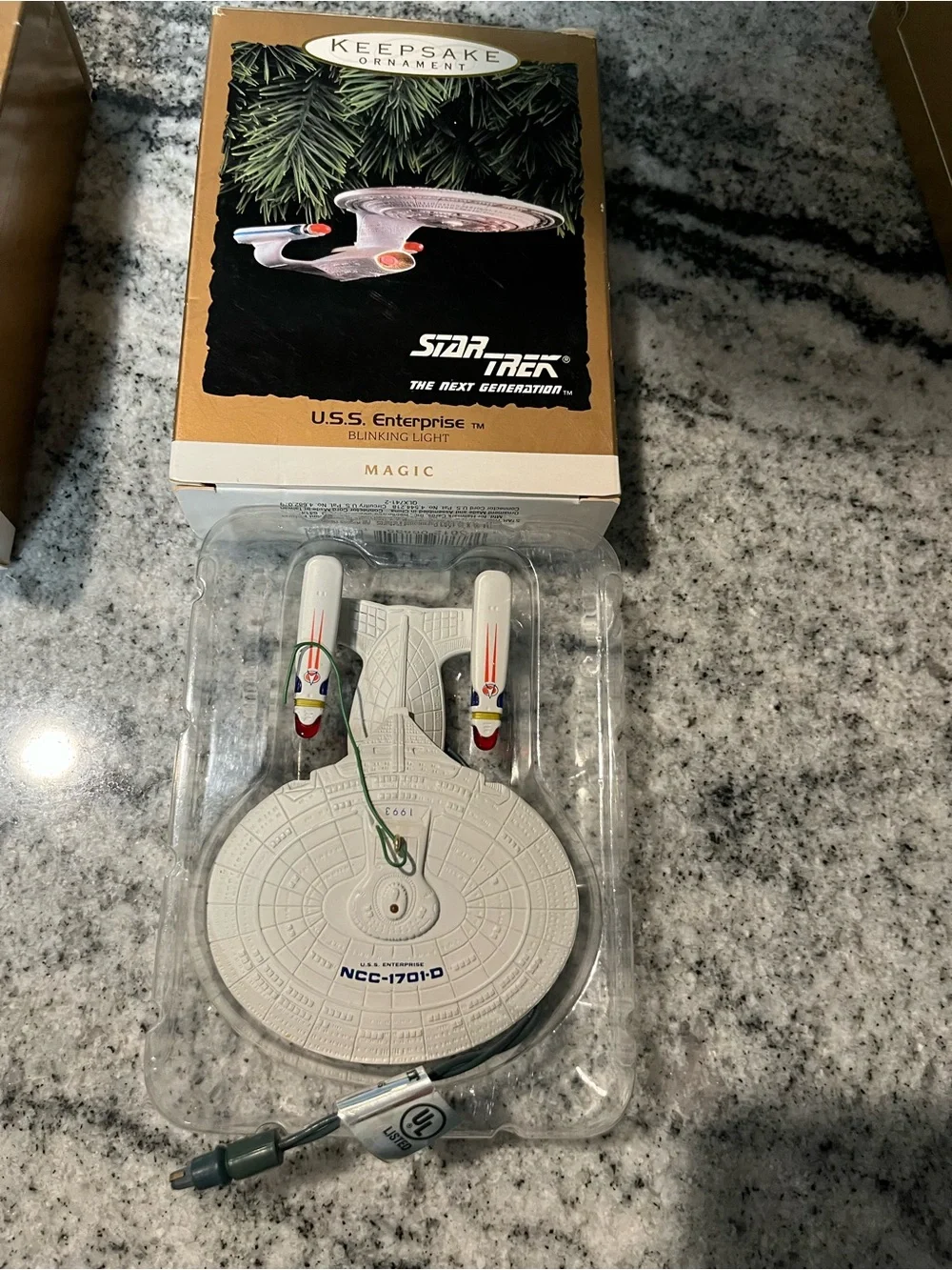 Star Trek Hallmark Keepsake Magic Light-up Ornaments Lot of 4 Voyager Enterprise